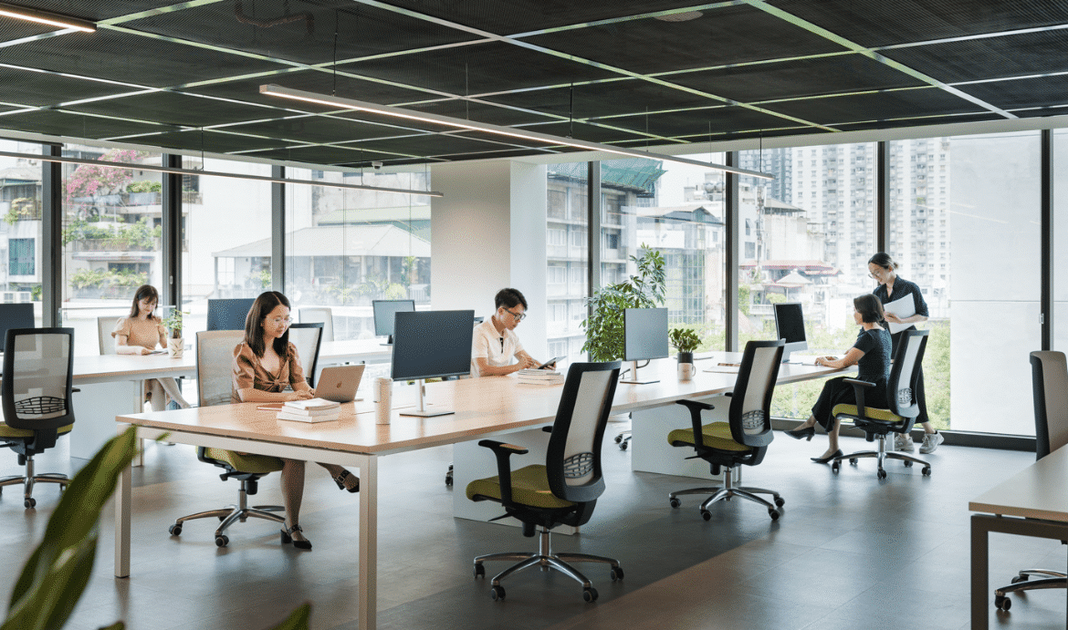 This is a photograph of Dreamplex Thái Hà coworking space